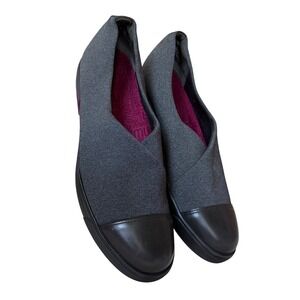 Munro Grey & Black Plain Loafers Flats Comfort Shoes cross cross design‎ 7.5